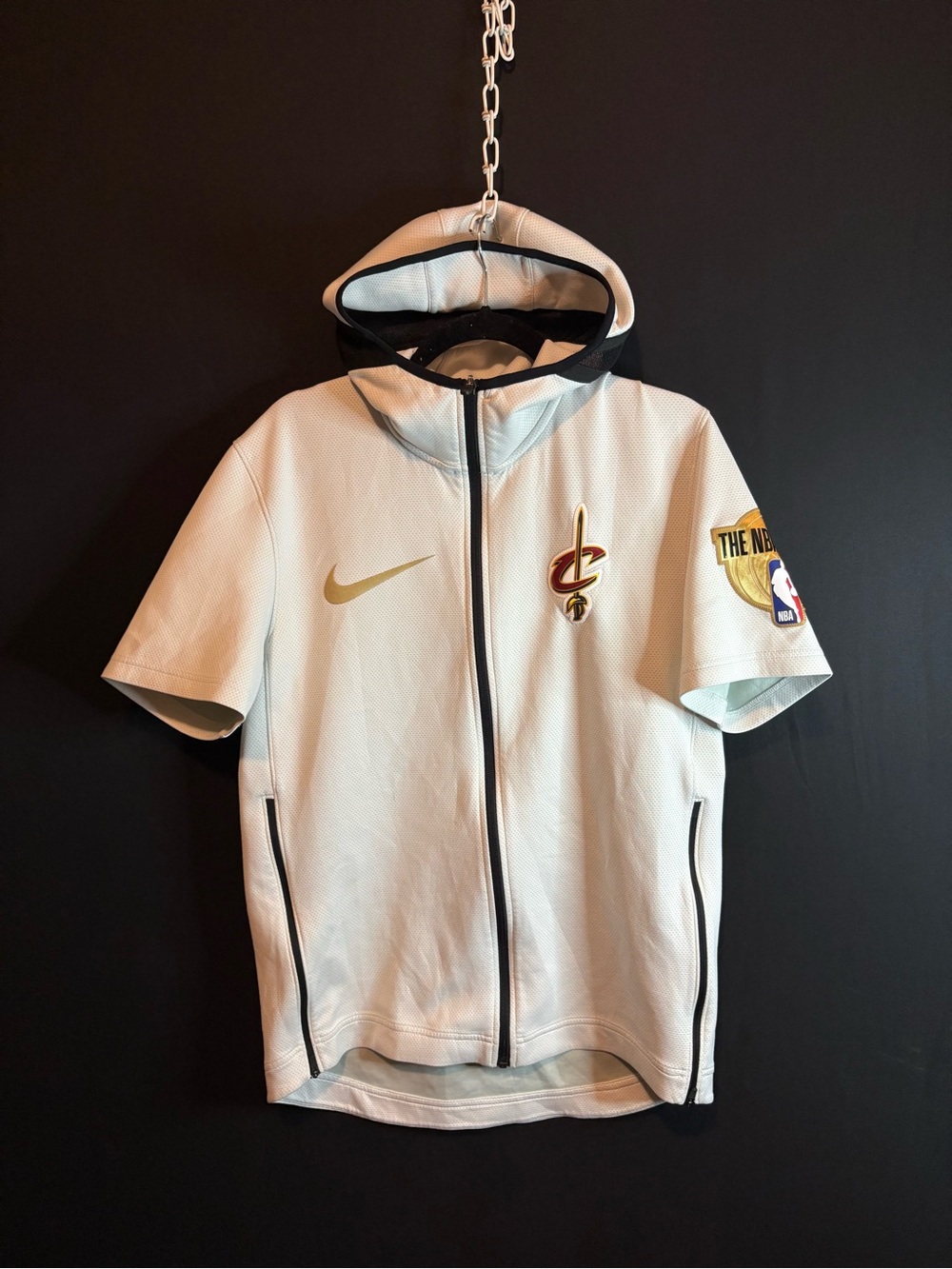 Nike Cleveland Cavaliers NBA Finals Showtime Short Sleeve Hoodie White Size M